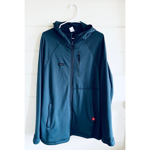 Men's Athletic Annex Waffle Hooded Jacket, Blue, Size 2XL - Picture 1 of 3